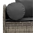 Bowery Hill 3-Seater PE Rattan Garden Sofa With Removable Covers in Gray
