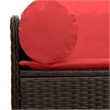 Bowery Hill 3-Seater Poly Rattan Patio Sofa With Cushions in Brown