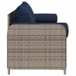 Bowery Hill 3-Seater Poly Rattan Patio Sofa With Cushions in Gray