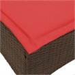 Bowery Hill L-Shaped Poly Rattan Reclining Patio Sofa With Cushions in Brown