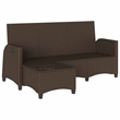 Bowery Hill L-Shaped Poly Rattan Reclining Patio Sofa With Cushions in Brown