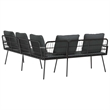 Bowery Hill Contemporary Weather-Resistant Metal Sofa With Cushion in Gray