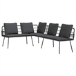 Bowery Hill Contemporary Weather-Resistant Metal Sofa With Cushion in Gray