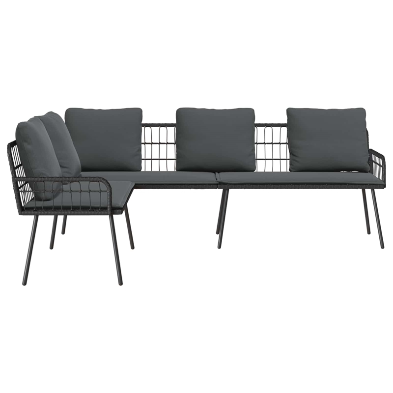 Bowery Hill Contemporary Weather-Resistant Metal Sofa With Cushion in Gray
