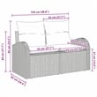 Bowery Hill Contemporary Poly Rattan Garden Sofa With Cushion in Gray