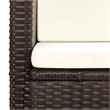 Bowery Hill 2-Seater PE Rattan & Steel & Foam & Polyester Sofa in Brown & Cream