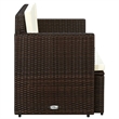 Bowery Hill 2-Seater PE Rattan & Steel & Foam & Polyester Sofa in Brown & Cream