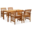 Bowery Hill Contemporary Garden Dining Set Cream White/Wooden