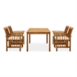 Bowery Hill Contemporary Garden Dining Set Cream White/Wooden