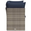 Bowery Hill Contemporary Weather-Resistant Poly Rattan Garden Sofa in Gray