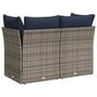 Bowery Hill Contemporary Weather-Resistant Poly Rattan Garden Sofa in Gray