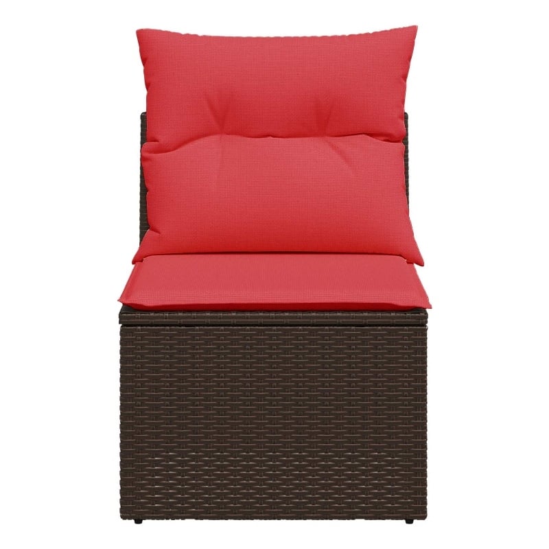 Bowery Hill Contemporary Weather-Resistant Poly Rattan Garden Sofa in Brown