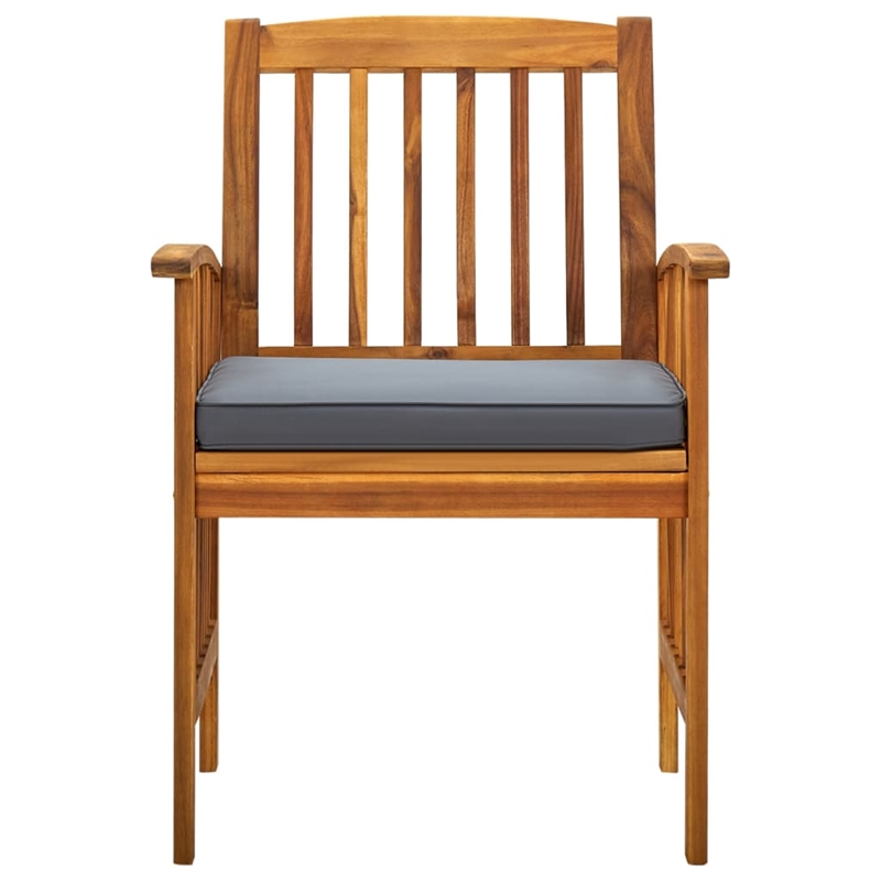 Bowery Hill Garden Dining Set Natural Wood Finish/Dark Gray Cushions