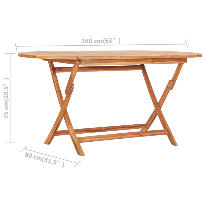 Bowery Hill Smooth Sanded Teak HardWood Outdoor Dining Set in Natural Teak