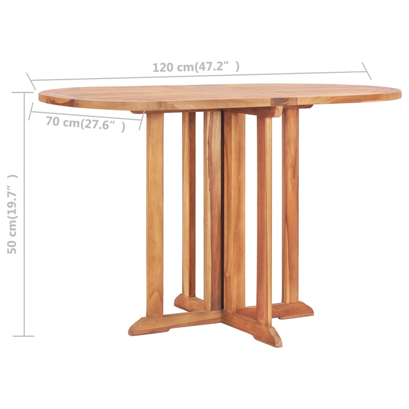 Bowery Hill Solid Teak Wood Medium Outdoor Dining Set in Natural Teak