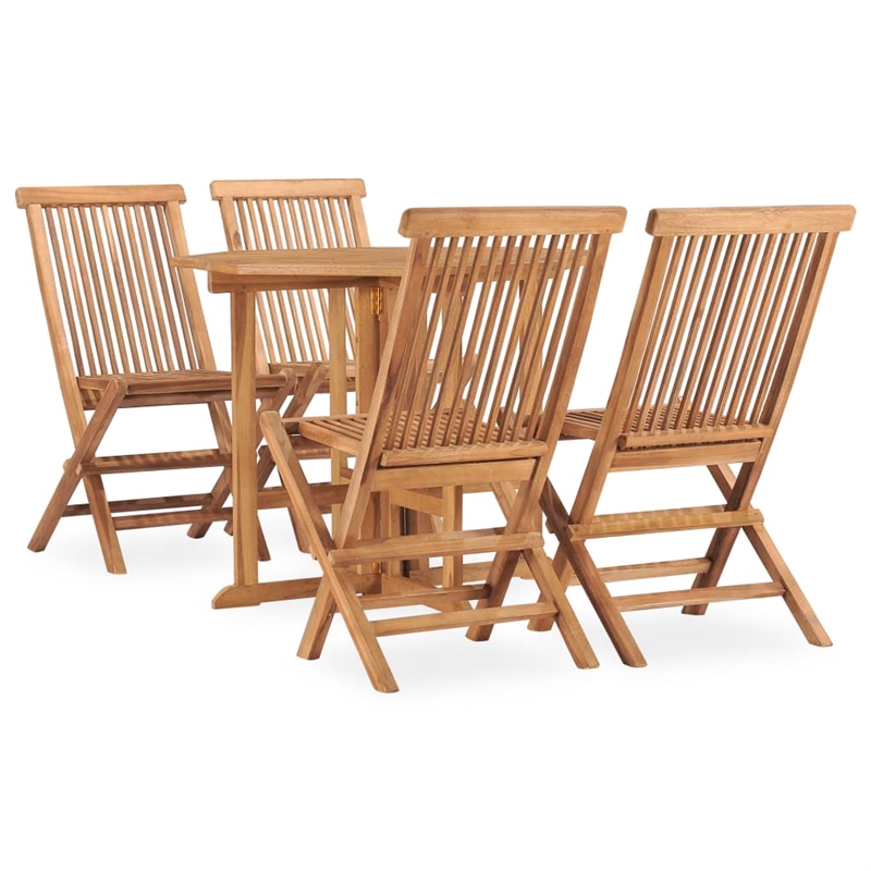 Bowery Hill Solid Teak Wood Medium Outdoor Dining Set in Teak Wood