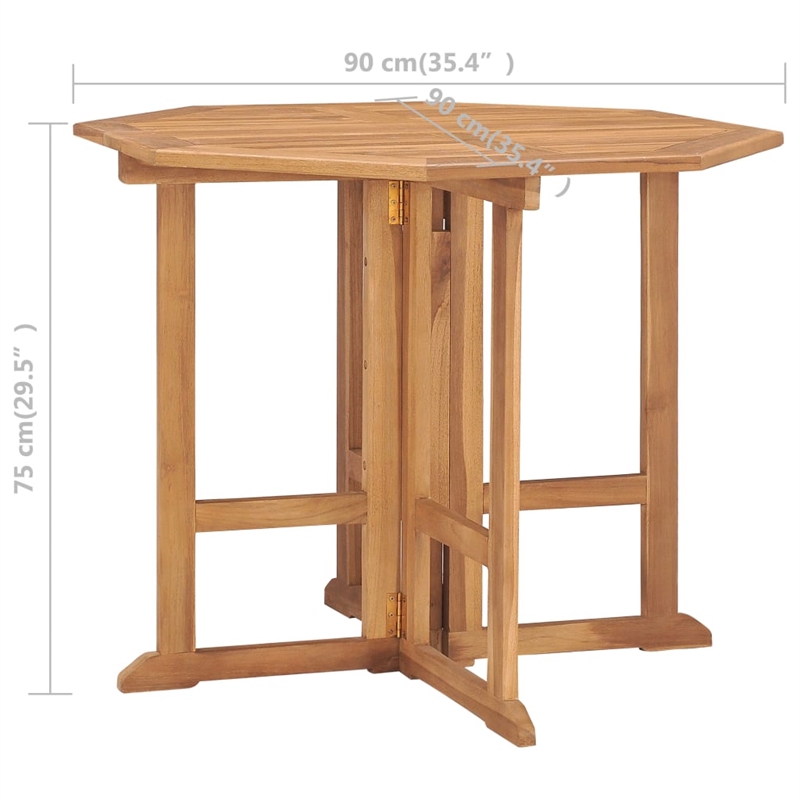 Bowery Hill Solid Teak Wood Medium Outdoor Dining Set in Teak Wood