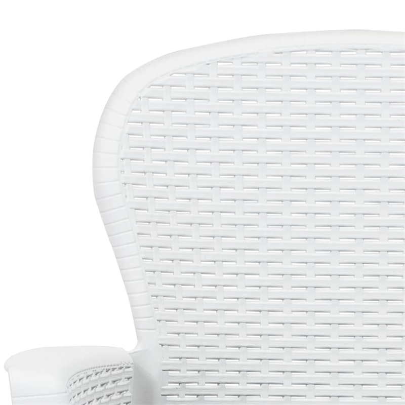 Bowery Hill 7 Piece Durable Outdoor Dining Set in White Plastic
