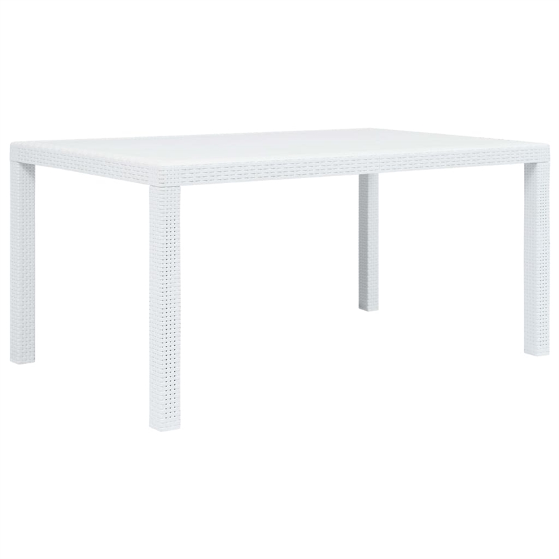 Bowery Hill 7 Piece Durable Outdoor Dining Set in White Plastic