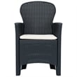 Bowery Hill Large Plastic & Polyester Outdoor Dining Set in Anthracite
