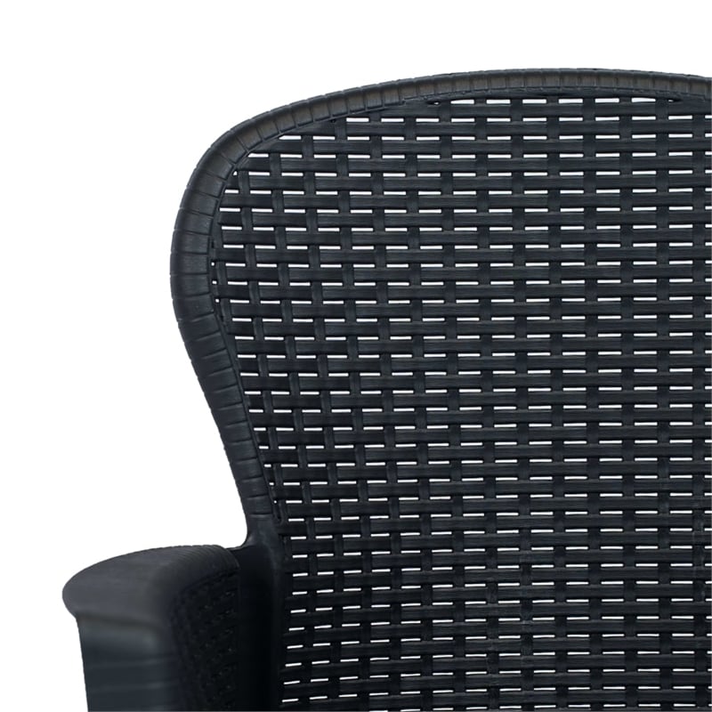 Bowery Hill Large Plastic & Polyester Outdoor Dining Set in Anthracite