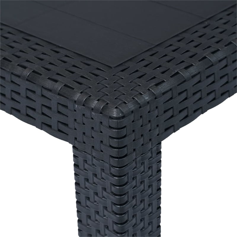 Bowery Hill Large Plastic & Polyester Outdoor Dining Set in Anthracite