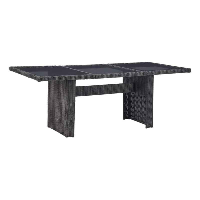 Bowery Hill Contemporary Outdoor Dining Set in Black and Dark Gray