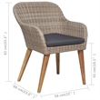 Bowery Hill Contemporary Outdoor Dining Set in Brown and Dark Gray