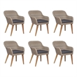 Bowery Hill Contemporary Outdoor Dining Set in Brown and Dark Gray