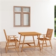 Bowery Hill Contemporary Outdoor Dining Set Warm Acacia Wood Tone