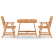 Bowery Hill Contemporary Outdoor Dining Set Warm Acacia Wood Tone