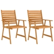 Bowery Hill Contemporary Outdoor Dining Set Warm Acacia Wood Tone
