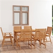 Bowery Hill Contemporary Outdoor Dining Set Solid Acacia Wood Medium