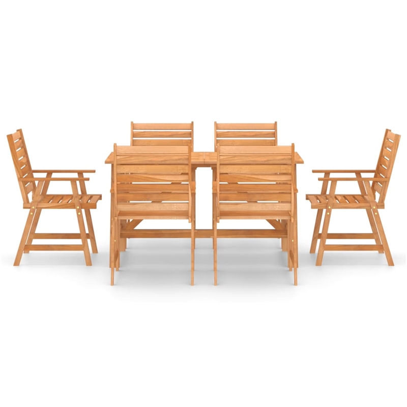 Bowery Hill Contemporary Outdoor Dining Set Solid Acacia Wood Medium