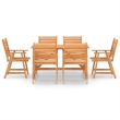 Bowery Hill Contemporary Outdoor Dining Set Solid Acacia Wood Medium