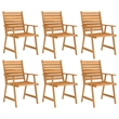 Bowery Hill Contemporary Outdoor Dining Set Solid Acacia Wood Medium