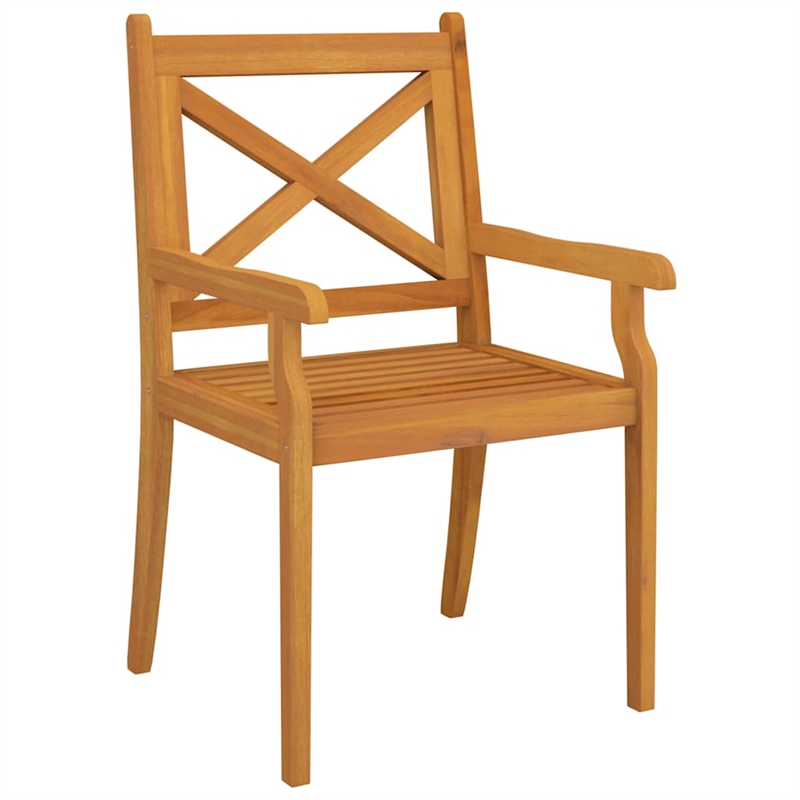 Bowery Hill Solid Acacia Wood Medium Garden Dining Set in Natural/Brown