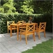 Bowery Hill Solid Acacia Wood Standard Durable Garden Dining Set Natural/Brown