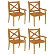 Bowery Hill Solid Acacia Wood Standard Durable Garden Dining Set Natural/Brown