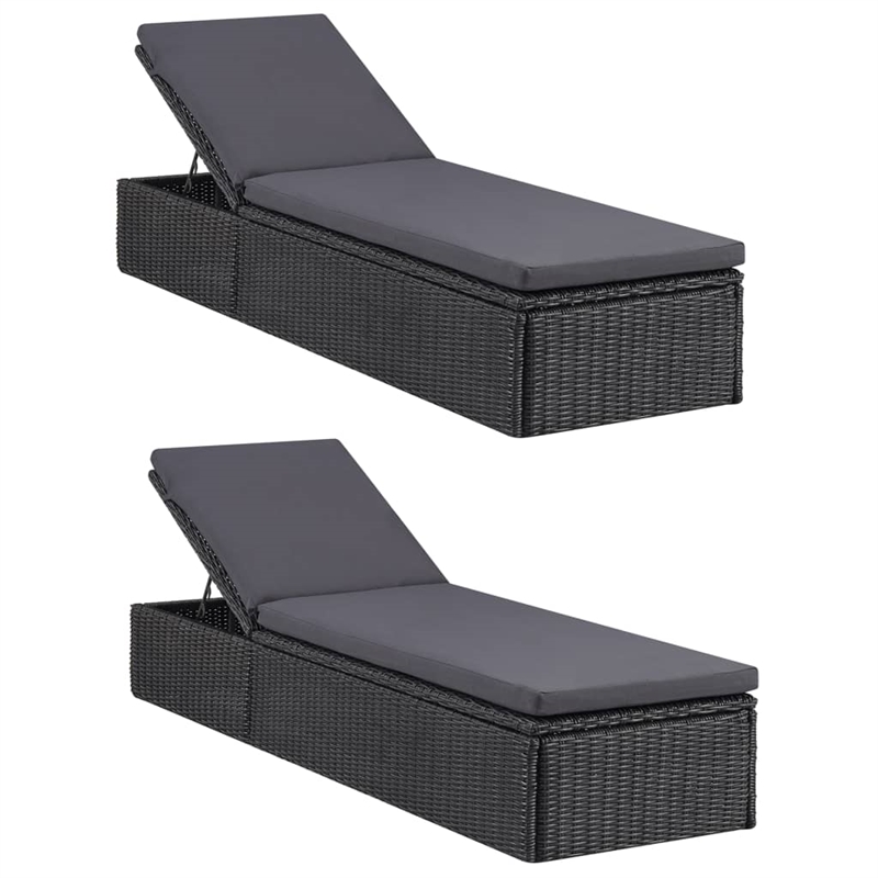Bowery Hill Dining Set in Black PE Rattan Large Stackable Dining Set