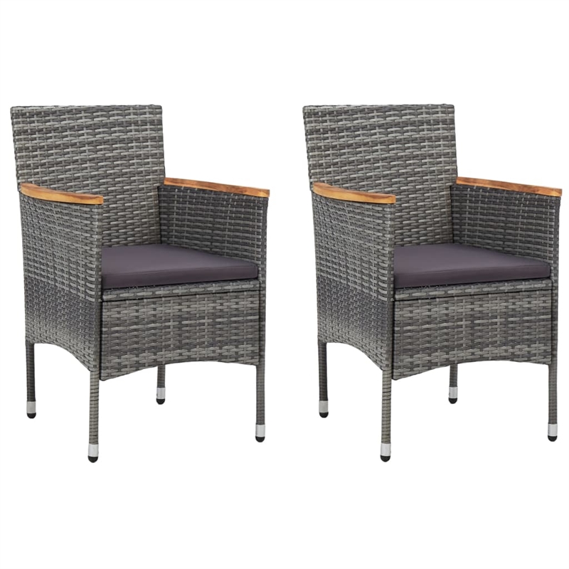 Bowery Hill Contemporary 3 Piece Dining Set in Gray and Brown