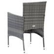 Bowery Hill Dining Set in Gray w/ Poly Rattan/Tempered Glass/Powder-Coated Steel
