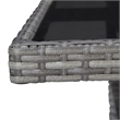 Bowery Hill Dining Set in Gray w/ Poly Rattan/Tempered Glass/Powder-Coated Steel