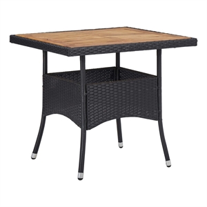 Bowery Hill Contemporary Powder-Coated Dining Set in Black and Brown