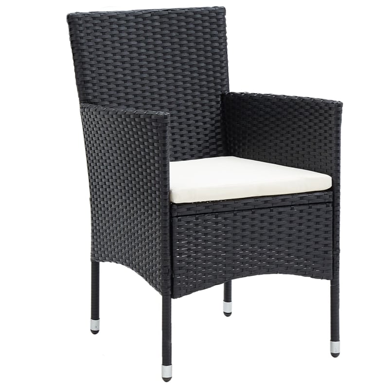 Bowery Hill Contemporary Weather-Resistant Garden Dining Set in Black