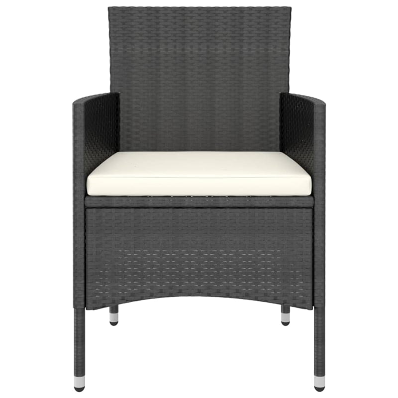 Bowery Hill Contemporary Weather-Resistant Garden Dining Set in Black