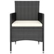 Bowery Hill Contemporary Weather-Resistant Garden Dining Set in Black