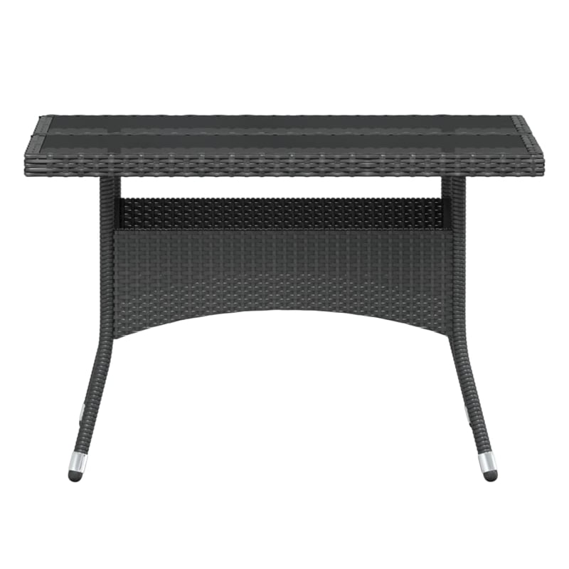 Bowery Hill Contemporary Weather-Resistant Garden Dining Set in Black