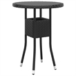 Bowery Hill Garden Dining Set in Black Poly Rattan 3 Piece Set