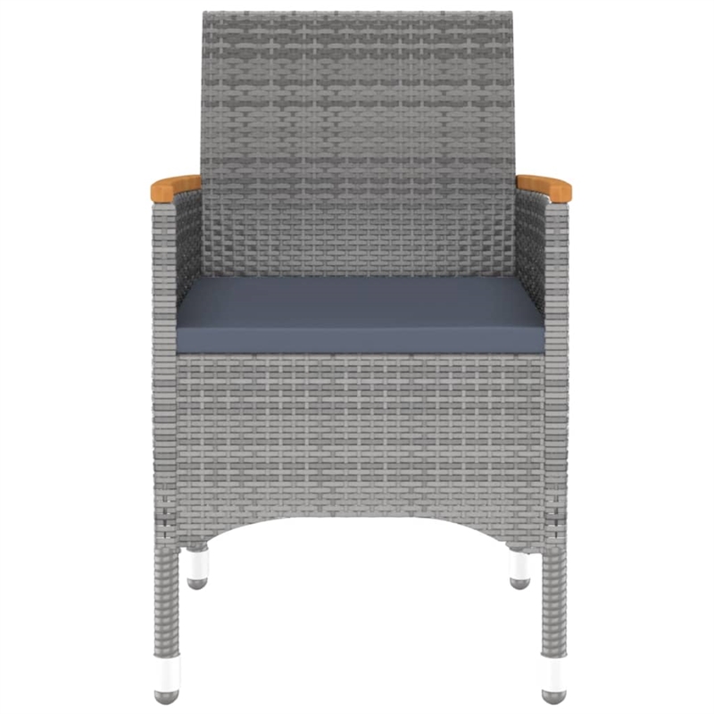 Bowery Hill Contemporary Powder-Coated 3 Piece Garden Dining Set in Gray